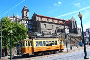 Tram and Church of San Francisco in Porto Tram and Church of San Francisco in Porto