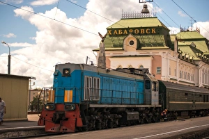 Trans-Siberian railway in Krabarovsk, Russia, Eur Trans-Siberian railway in Krabarovsk, Russia, Eur