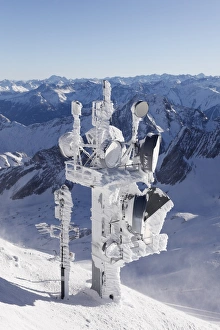 Transmitter and antenna masts on Zugspitze Mountain, Wetterstein Mountains, Bavaria Transmitter and antenna masts on Zugspitze Mountain, Wetterstein Mountains, Bavaria