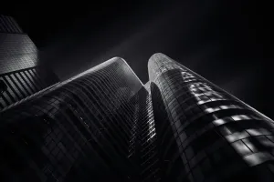 Prints of Between the towers of La Defense, the Parisian business district Architecture Prints: La Defense Towers Print - Paris Business District