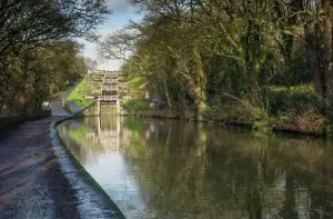 Prints of Canal and lock system West Yorkshire Prints: Five Rise Locks Print: Bingley Canal Landscape
