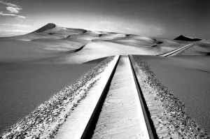 Prints of Namibia railway track Travel Imagery Prints: Namib Railway Tracks Print
