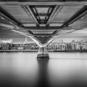 Prints of The Millennium Bridge, London Bridge Prints: Thames Walk Millennium Bridge London Print