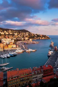 Travel Photography From John And Tina Reid Prints: Fine Art Print of Nice Harbour at Sunset, France