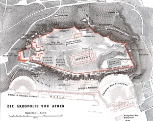 Drawing Prints: 19th Century Print of the Acropolis of Athens