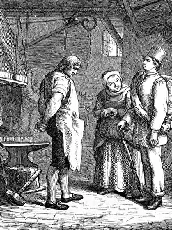 Traveling handyman asks blacksmith for work Traveling handyman asks blacksmith for work