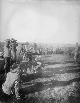 <b class=qtipBold><figcaption>Troops In Boer War</figcaption></b><br>circa 1900: Troops in the veldt with a telescope during the Boer War. (Photo by Reinhold Thiele/Thiele/Getty Images) Troops In Boer War