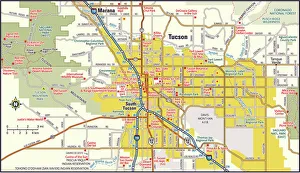 Tucson, Arizona area map