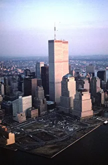 <b class=qtipBold><figcaption>Twin Towers world trade center</figcaption></b><br>This is an aerial view of the twin towers world trade center in Manhattan.<br><em>© Jerry Trudell</em> Twin Towers world trade center