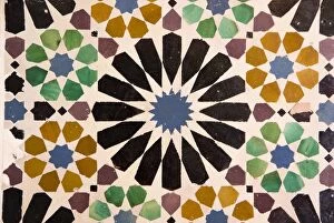 Moorish Collection: A typical mosaic at The Alhambra- Granada-Spain