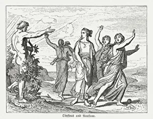Heroes Gallery: Ulysses as supplicant at Nausicaa, Greek mythology, published in 1880