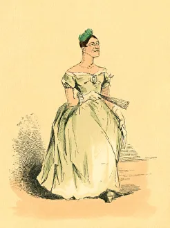 Rather unattractive Victorian lady with a fan Rather unattractive Victorian lady with a fan