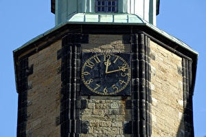 UNESCCO World Heritage Site Marktkirche tower clock Goslar Lower Saxony Germany UNESCCO World Heritage Site Marktkirche tower clock Goslar Lower Saxony Germany