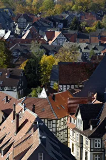 UNESCCO World Heritage Site view over picturesque old town from tower of Marktkirche Goslar Lower Saxony Germany UNESCCO World Heritage Site view over picturesque old town from tower of Marktkirche Goslar Lower Saxony Germany