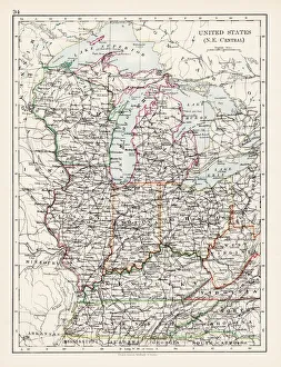 United States North East Central map 1897 United States North East Central map 1897
