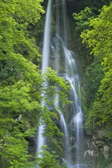 Uracher Wasserfall waterfall, Swabian Alb, Baden-Wuerttemberg, Germany, Europe Uracher Wasserfall waterfall, Swabian Alb, Baden-Wuerttemberg, Germany, Europe