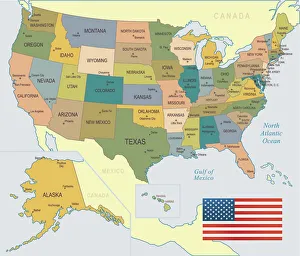 World Gallery: USA Map - illustration