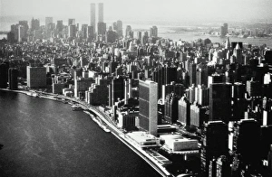 USA, New York City, Manhattan, skyline, elevated angle view (B&W) USA, New York City, Manhattan, skyline, elevated angle view (B&W)