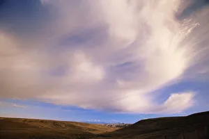 USA, Wyoming, altocumulus castelanus clouds over Red Desert USA, Wyoming, altocumulus castelanus clouds over Red Desert
