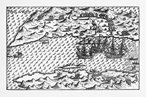 Van Noort at Porto Deseado Historical Map of 1598 Van Noort at Porto Deseado Historical Map of 1598