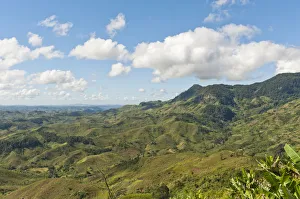 Vast mountainous, largely deforested landscape, near Manakara, Madagascar Vast mountainous, largely deforested landscape, near Manakara, Madagascar
