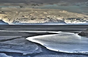 Vatnajoekull Glacier with Sander Skeioararsandur outwash plain, Skeioararsandur, Southern Region, Iceland Vatnajoekull Glacier with Sander Skeioararsandur outwash plain, Skeioararsandur, Southern Region, Iceland