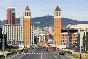 Venetian Towers and Plaza de Espana, Barcelona, Catalonia, Spain Venetian Towers and Plaza de Espana, Barcelona, Catalonia, Spain
