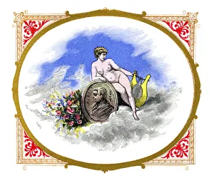 <b class=qtipBold><figcaption>Venus and Horace</figcaption></b><br>Vintage lithograph from 1883 showing a Roman Goddess holding a picture of theancient poet Horace<br><em>© Duncan Walker</em> Venus and Horace