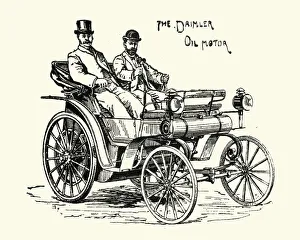 Victorian horseless carriage Daimler Oil Motor Car 1896 Victorian horseless carriage Daimler Oil Motor Car 1896
