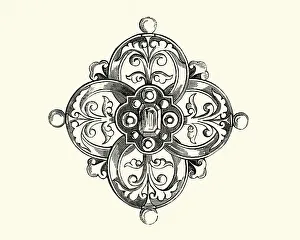 Victorian jewellery, brooch, by Wiese, 1855 Victorian jewellery, brooch, by Wiese, 1855