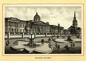 <b class=qtipBold><figcaption>Victorian London - National Gallery</figcaption></b><br>Vintage engraving of The National Gallery an art museum in Trafalgar Square in the City of Westminster, in Central London. Late 19th Century Victorian London - National Gallery
