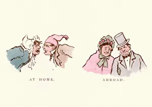 Victorian satire, Old married couple at Home and Abroad Victorian satire, Old married couple at Home and Abroad