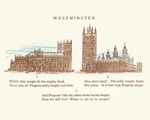 Victorian satirical cartoon about Westminster Politics Victorian satirical cartoon about Westminster Politics