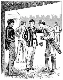 Images Dated 28th February 2016: Victorian schoolboys at a cricket match