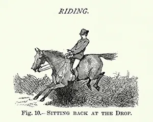 Victorian sports, Riding, Sitting back at the drop, 19th Century Victorian sports, Riding, Sitting back at the drop, 19th Century