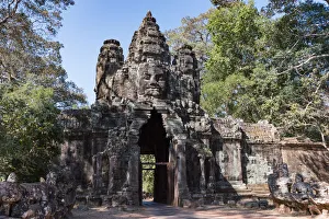 Victory Gate, Angkor Thom East Gate towards Bayon Temple, Siem Reap, Cambodia Victory Gate, Angkor Thom East Gate towards Bayon Temple, Siem Reap, Cambodia