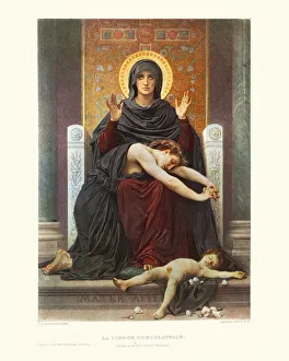 Vierge Consolatricem after William Adolphe Bouguereau, Virgin Mary consoling a grieving Vierge Consolatricem after William Adolphe Bouguereau, Virgin Mary consoling a grieving