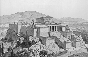 <b class=qtipBold><figcaption>View Of The Acropolis</figcaption></b><br>View of the Acropolis of Athens, Greece, around 420 BC. (Photo by Kean Collection/Getty Images)<br><em>© 2005 Getty Images</em> View Of The Acropolis