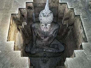 Top view of Big Buddha at Wat Si Chum in Sukhothai Historical Park, Thailand Top view of Big Buddha at Wat Si Chum in Sukhothai Historical Park, Thailand