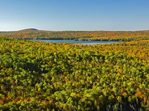 View from Brockway Mountain at forest landscape, Keweenaw Peninsula, Michigan, USA View from Brockway Mountain at forest landscape, Keweenaw Peninsula, Michigan, USA