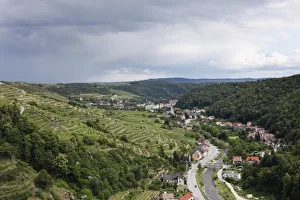 View from Burg Senftenberg castle on Imbach, Kremstal calley, Wachau, Lower Austria, Austria, Europe View from Burg Senftenberg castle on Imbach, Kremstal calley, Wachau, Lower Austria, Austria, Europe