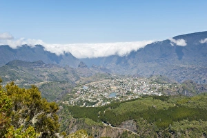 View over the city and the For?t du Grand Matarum forest, Cirque de Cilaos, Cilaos View over the city and the For?t du Grand Matarum forest, Cirque de Cilaos, Cilaos
