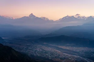 View of the Himalayas from Sarangkot, Pokhara, Nepal View of the Himalayas from Sarangkot, Pokhara, Nepal