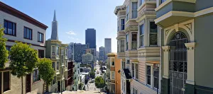 View of Kearny Street with the Transamerica Pyramid, San Francisco, California, USA View of Kearny Street with the Transamerica Pyramid, San Francisco, California, USA