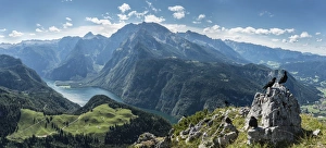View of Konigssee Lake and Mt Watzmann from Mt Jenner, Berchtesgaden National Park View of Konigssee Lake and Mt Watzmann from Mt Jenner, Berchtesgaden National Park