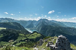 View of Konigssee Lake and Mt Watzmann from Mt Jenner, Berchtesgaden National Park, Berchtesgadener Land district