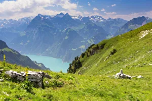 View of Lake Lucerne seen from Fronalpstock mountain, Stoos, Morschach, canton of Schwyz View of Lake Lucerne seen from Fronalpstock mountain, Stoos, Morschach, canton of Schwyz