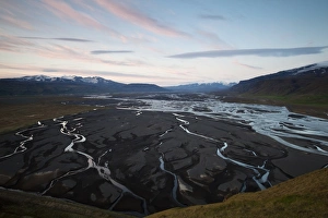View of Markafljot, Stora Dimon, Hvolsvoellur, southern Iceland, Iceland, Europe View of Markafljot, Stora Dimon, Hvolsvoellur, southern Iceland, Iceland, Europe