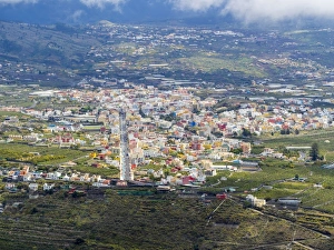 View from the Mirador de el Time of Los Llanos de Ariadne and El Paso, La Palma, Canary Islands, Spain View from the Mirador de el Time of Los Llanos de Ariadne and El Paso, La Palma, Canary Islands, Spain
