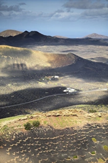 View from Montana Guardilama to the volcanic landscape around La Geria, Lanzarote View from Montana Guardilama to the volcanic landscape around La Geria, Lanzarote